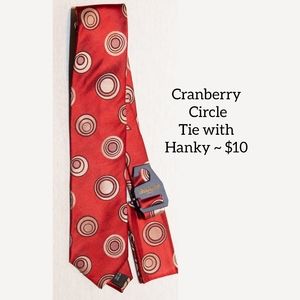 Cranberry Circle Tie with Hanky